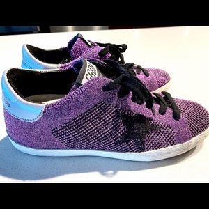 Golden goose purple lurex sneakers